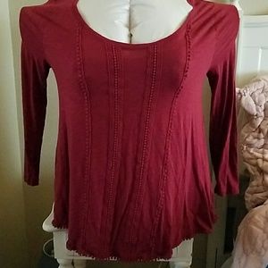 American Rag sz 1X Red Boho Top